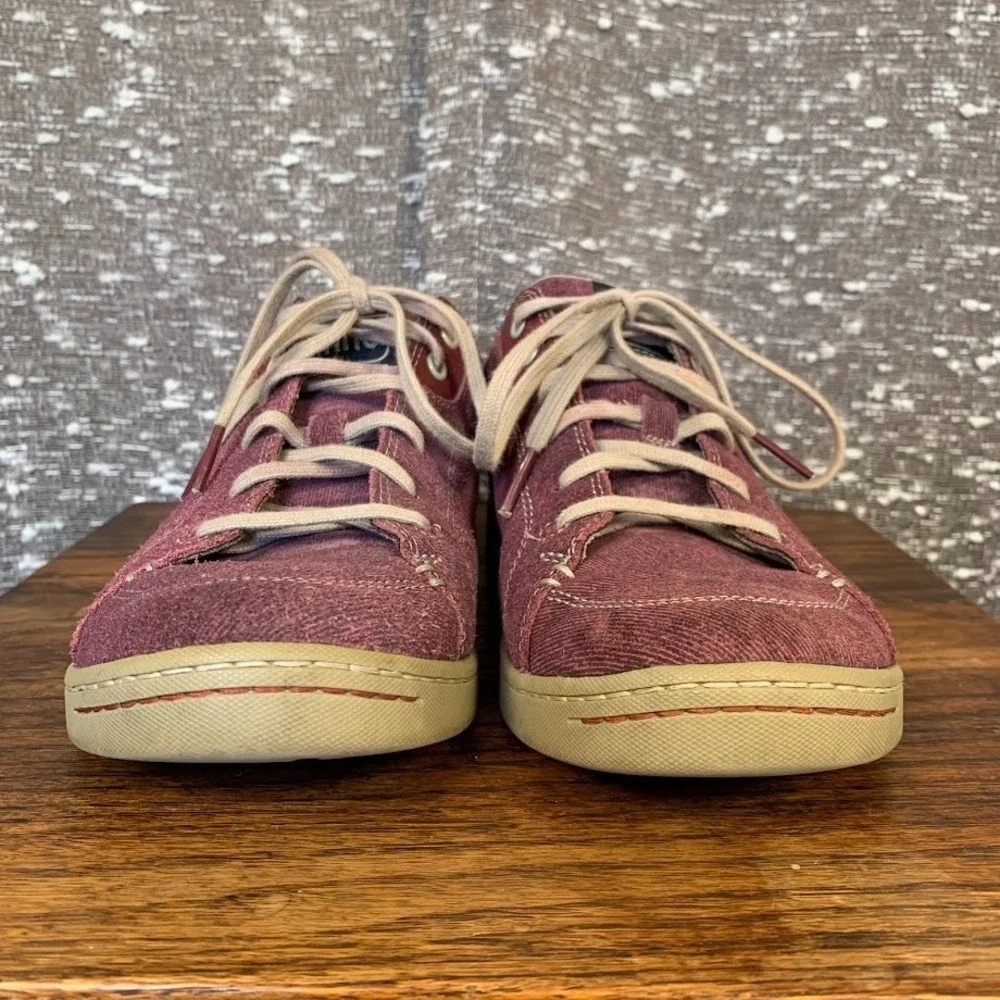 AHNU Noe Casual Red Canvas Suede Walking Casual Shoes Women's‎ 7.5 F8014G